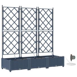 LIHRIDG Garden Planter 3 pcs 120x120x142 cm Steel - Grey