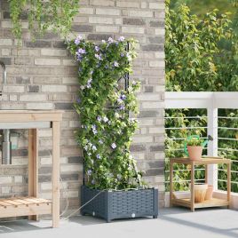 LIHRIDG Garden Planter LiGht 40x40x126 cm Steel - Grey