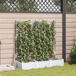 LIHRIDG Garden Planter 3 pcs 120x40x125.5 cm Steel - White