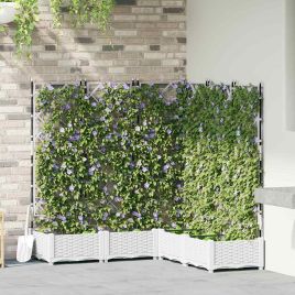 LIHRIDG Garden Planter 5 pcs 120x120x125.5 cm Steel - White