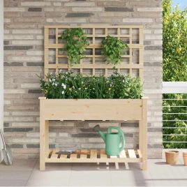 PADEN Garden Planter 115x60.5x153 cm Solid Fir Wood - Beige