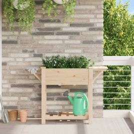 PADEN Garden Planter 111x37x76.5 cm Solid Fir Wood - Beige