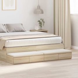 Bed Drawers Sonoma Oak 150x36,5x16,5 cm Engineered Wood
