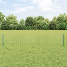 Euro Fence with 5 U Posts Green 0.4x10 m Steel