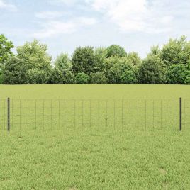 Euro Fence with 11 U Posts Grey 0,4x25 m Steel