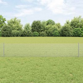 Welded Wire Fence with 5 U Posts Silver 0.4x10 m Steel