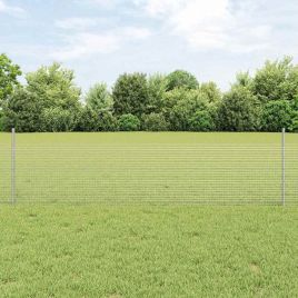 Welded Wire Fence with 22 U Posts Silver 0.5x50 m Steel