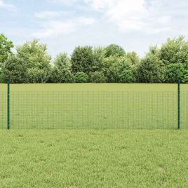 Chicken Wire Fence Set Set of 2 Green Galvanized Steel 10 x 0.5 m
