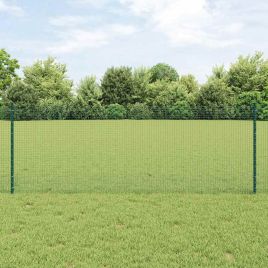 Welded Wire Fence with 11 U Posts Green 0.8x25 m Steel