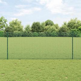 Garden Fence Set Set of 2 Green Galvanized Steel 25 x 1 m