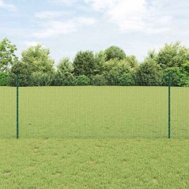 Welded Wire Fence with 11 U Posts Green 1x25 m Steel
