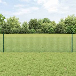 Welded Wire Fence with 44 U Posts Green 0.5x100 m Steel