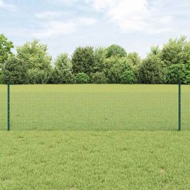 Welded Wire Fence with 44 U Posts Green 0.5x100 m Steel