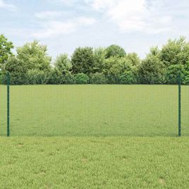 Welded Wire Fence with 44 U Posts Green 0.8x100 m Steel
