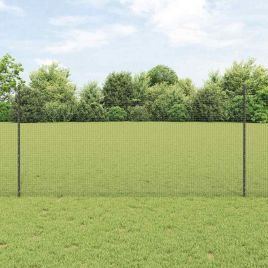 Welded Wire Fence with 44 U Posts Grey 1.2 x 50 m Steel