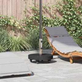 PADEN Parasol Base 45x45x45 cm Granite and Stainless Steel - Black