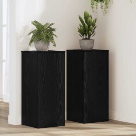 ELIVALE Plant Stand 2 pcs 30x30x70 cm Wooden - Black Oak
