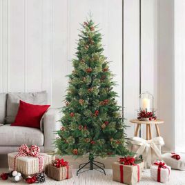 FLOSKA Artificial Hinged Christmas Tree Green 180 cm PVC, PE and Steel
