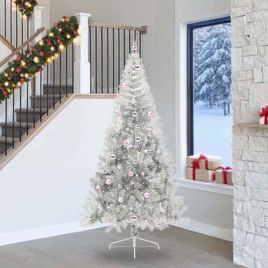 COZZIE Artificial Pre-lit Christmas Tree Silver 240 cm PET