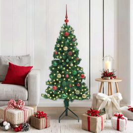 COZZIE Corner Artificial Christmas Tree Green 150 cm PVC and Metal