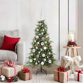 COZLYN Artificial Hinged Christmas Tree Green 120 cm PE and PVC