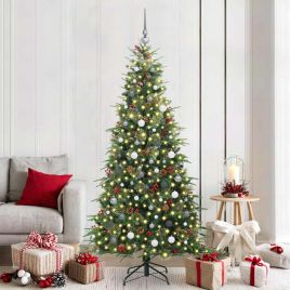 ELMIX Artificial Hinged Christmas Tree Green 210 cm PE and PVC