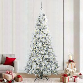 COZZIN Artificial Hinged Christmas Tree Green 240 cm PE and PVC