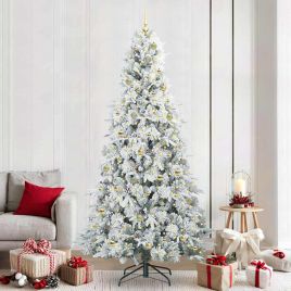COZZIN Artificial Hinged Christmas Tree Green 240 cm PE and PVC