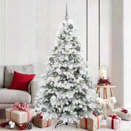 EMBERA Artificial Christmas Tree with 300 LEDs Green 180 cm PE and PVC