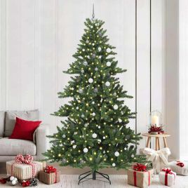 EMBERA Artificial Hinged Christmas Tree with 300 LEDs 240 cm PVC