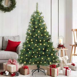 ELSERA Artificial Christmas Tree with 150 LEDs Green 150 cm PE and PVC