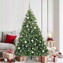 ELSERA Artificial Christmas Tree with 300 LEDs Green 180 cm PE and PVC