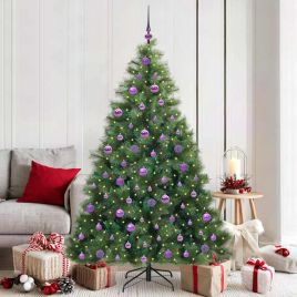 ELSERA Artificial Christmas Tree with 300 LEDs Green 180 cm PE and PVC