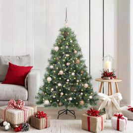 FIRILO Artificial Christmas Tree with 150 LEDs Green 150 cm PE and PVC