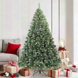 FIRILO Artificial Christmas Tree with 300 LEDs Green 180 cm PE and PVC