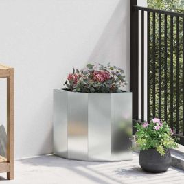 CLSRIDG Corner Planter 30x30x35 cm Galvanised Steel - Silver