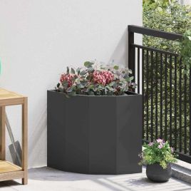 CLSRIDG Corner Planter 45x45x50 cm Steel - Black