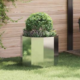 CLSRIDG Planter 60x60x50 cm Galvanised Steel - Silver