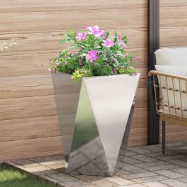 CLSRIDG Planter 50x50x75 cm Stainless Steel - Silver