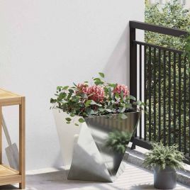 CLSRIDG Planter 40x40x40 cm Galvanised Steel - Silver
