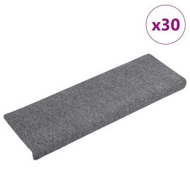 Stair Mats Self-adhesive 30 pcs Light Grey 65x21x4 cm