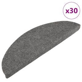 Stair Mats Self-adhesive 30 pcs Grey 56x17x3 cm