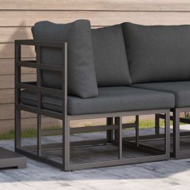 PHEGLEN Outdoor Furniture with Cushion 71.5x71.5 x71 cm Metal - Black