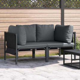 EVAHAL Outdoor Furniture 2 pcs Anthracite 80x80x71 cm Steel