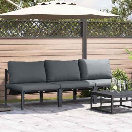EVAHAL Outdoor Furniture 3 pcs Anthracite 80x80x71 cm Steel