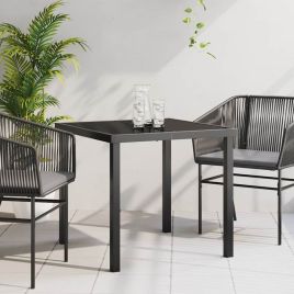 NELCOVE Garden Table 80x80x73 cm Metal - Black