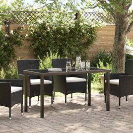 NELCOVE Garden Table 140x80x73 cm Metal - Black