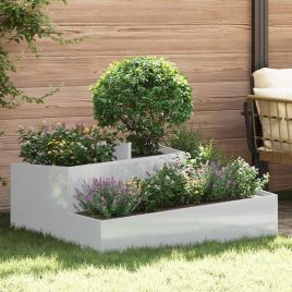 DASCOVE Garden Planter 100x100x50 cm Galvanised Steel - Silver