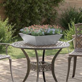 DRDALE Garden Planter 5 pcs 50x50x15 cm Galvanised Steel - Silver