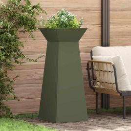 DRDALE Pillar Planter 2 pcs Olive 40x40x100 cm